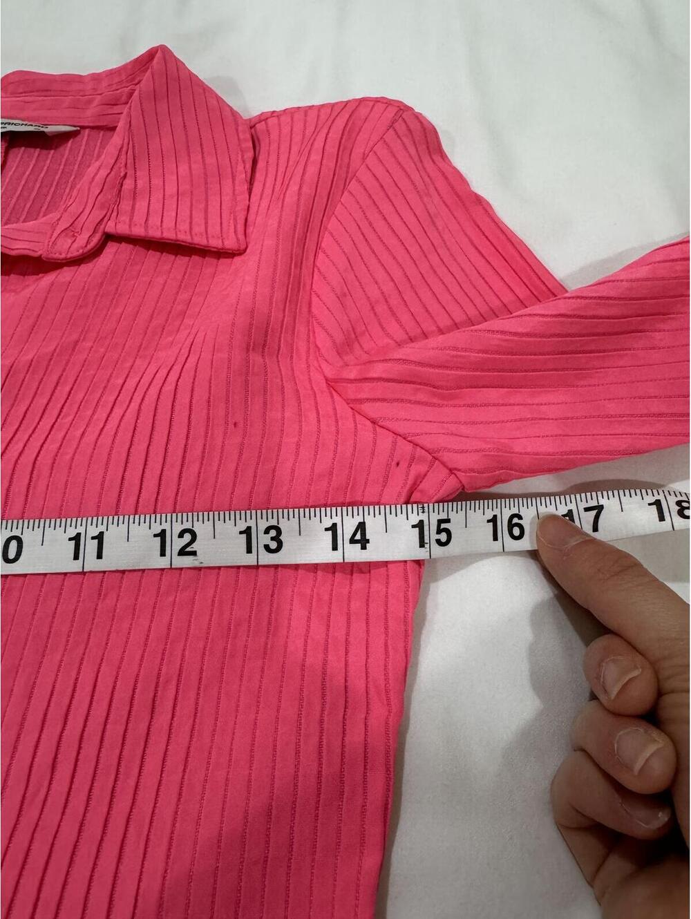 Amanda Uprichard Philips Ribbed Button Down Midi Dress Neon Pink XS - Picture 7 of 9